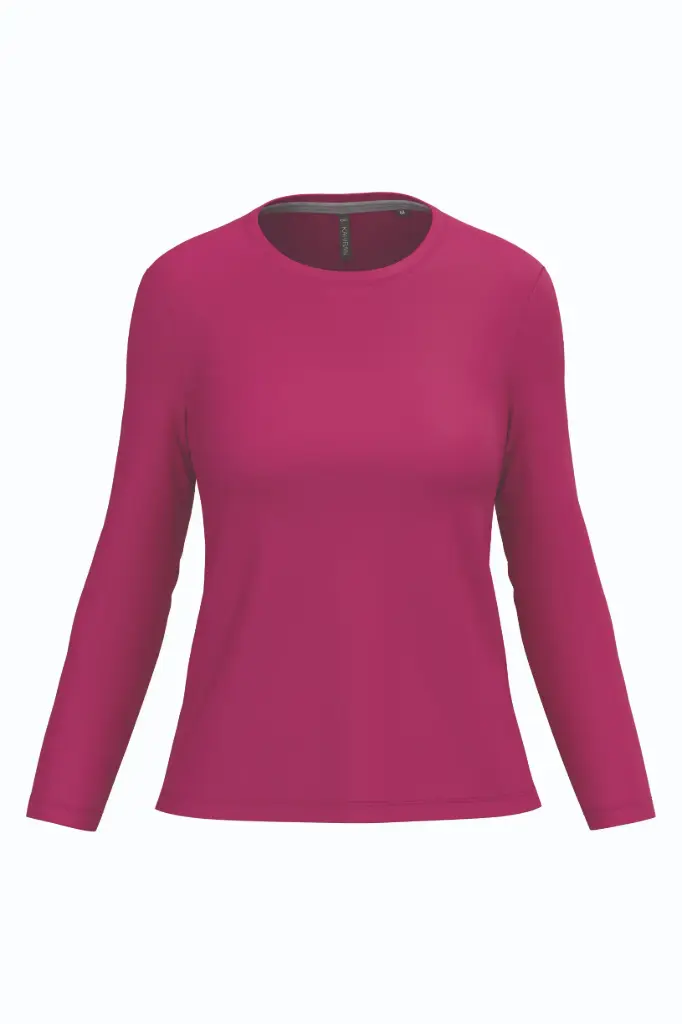 K383 - T-shirt col rond manches longues femme