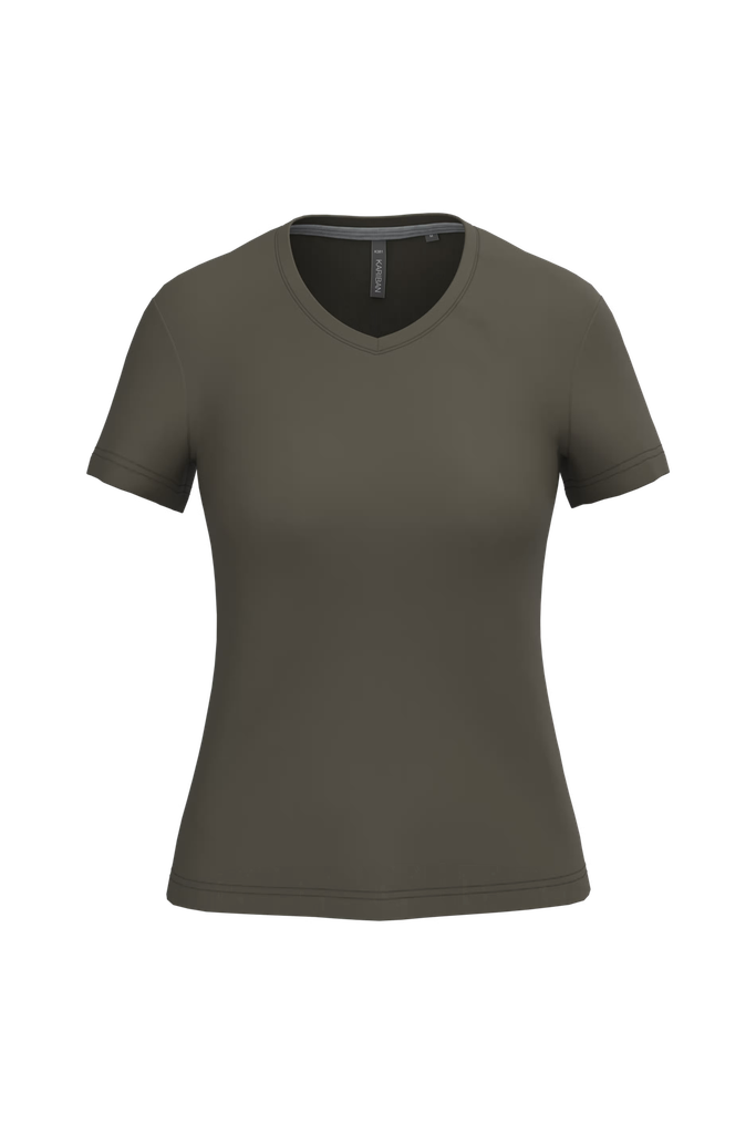 K381 - T-shirt col V manches courtes femme