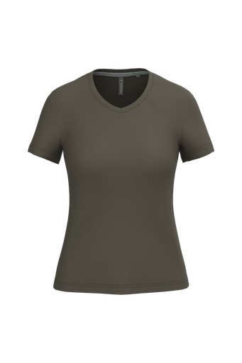 K381 - T-shirt col V manches courtes femme