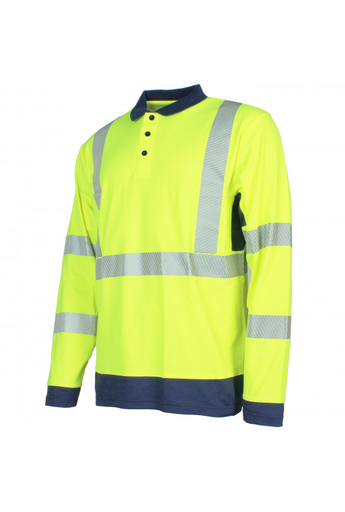 008*LHV - POLO MANCHES LONGUES HAUTE VISIBILITÉ VISIO MAILLE