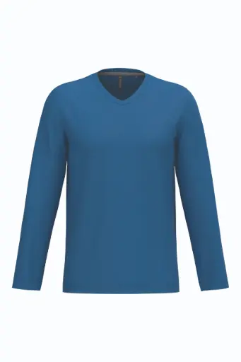 K358 - T-shirt col V manches longues homme