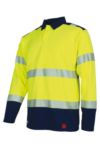 008*PPC - High-Visibility Multi-Risk ATEX Long-Sleeve Polo – Mesh